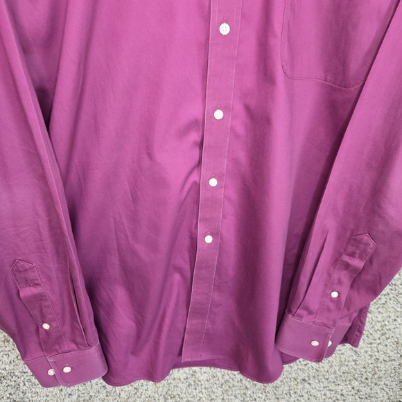 Paul Fredrick Dress Shirt Mens 16.5 36 Purple Button Down Slim Fit Non Iron - Picture 5 of 7